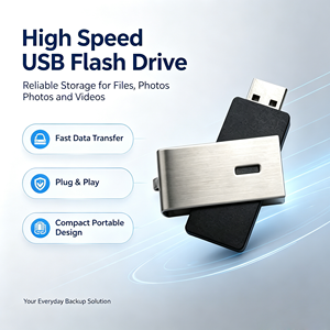 Clé USB rotative en métal à prix réduit, gravure personnalisée du logo, haute vitesse, vente en gros pour promotion marketing - Product Image 1