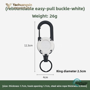 Retractable Carabiner Keychain <b>Hook</b> <b>Plastic</b> Bag Accessory Convenient Tactical Key Holder Multi Color Options - Product Image 5