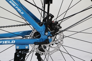 Vélo de <span class=keywords><strong>montagne</strong></span> 26 pouces, cadre en alliage d'aluminium avec porte-bagages, bleu, blanc, noir - Product Image 3