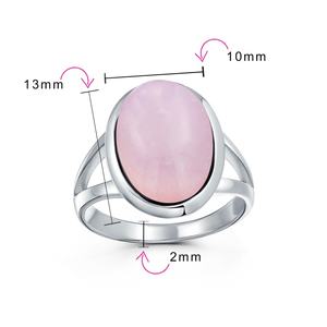 Bague classique ovale en argent sterling avec pierre précieuse naturelle personnalisée pour femme, cadeau pour mariage, fête, anniversaire - Product Image 5