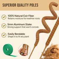 Support en fibre de coque de noix de coco pour tiges de plantes, tiges de bryophytes, utilisé pour kit de paliers en bois pour plantes en pot, support pour plantes en bambou