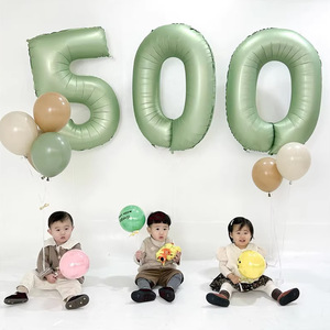 Globos de Número de Aluminio Metalizado Verde Oliva al por Mayor, Globos de Número de Mylar de 40 Pulgadas para Decoración de Fiestas de Cumpleaños - Product Image 2