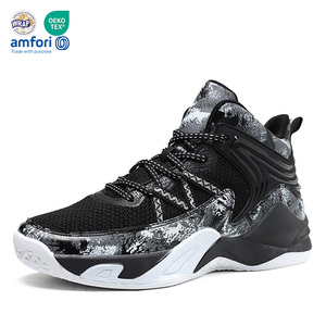 High Top Breathable Mesh Non Slip Cushioning Ankle Support Men Women Training <strong>Outdoor</strong> Court <strong>Basketball</strong> <strong>Shoes</strong> Sneakers - Product Image 1