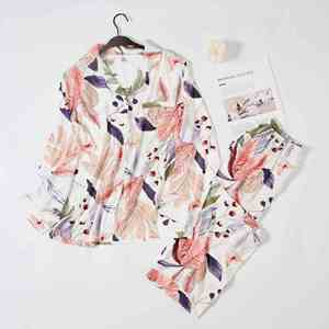 <span class=keywords><strong>Pigiama</strong></span> Primaverile 2026 da <span class=keywords><strong>Donna</strong></span>, Abbigliamento da Casa a Maniche Lunghe, Completo Cardigan in <span class=keywords><strong>Viscosa</strong></span>, Cotone e Seta - Product Image 5