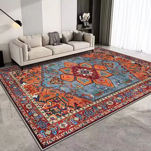 Alfombra de Pelo Corto con Diseño Persa a Precio Económico, de Poliéster Ecológico, Antideslizante, Apta para Mascotas, Alfombras de Vinilo para Salas de Estar y Comedores - Product Image 3