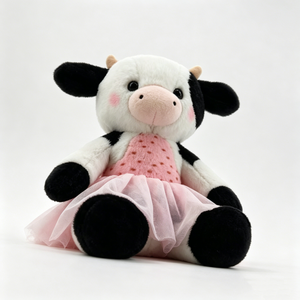 Peluche de vaca personalizado, peluche de vaca bailarina, peluche de vaca con tutú, peluche de vaca en blanco y negro, juguete de peluche de animal de granja - Product Image 5