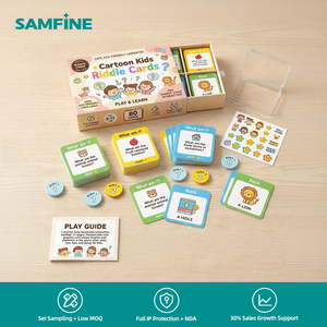 Jeu de société éducatif pour enfants sans BPA, lavable, avec motifs de dessins animés, pelliculage mat, écologique, durable, cartes à jouer en papier couché 350 g/m² - Product Image 1