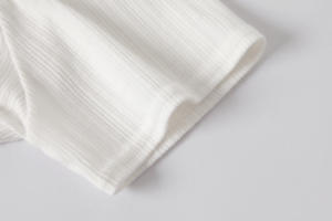 T-Shirt à manches courtes coupe ajustée pour femmes haut nouveau Style nombril exposé couleur unie élastique large bord cou respirant tricoté tissu - Product Image 5