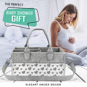 Eco-friendly feltro morbido <span class=keywords><strong>fasciatoio</strong></span> personalizzato carino passeggino feltro borsa per pannolini - Product Image 2