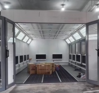 Cabine de peinture KFC avec porte en verre trempé et éclairage LED, compatible avec les méthodes de chauffage électrique, diesel et gaz naturel