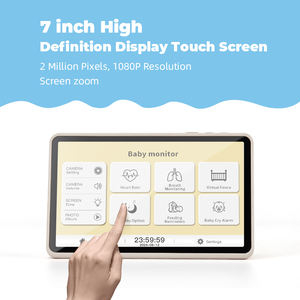 จอมอนิเตอร์อัจฉริยะขนาด7นิ้วสำหรับ<span class=keywords><strong>เด็ก</strong></span><span class=keywords><strong>ทารก</strong></span>, หน้าจอสัมผัสแสดงการเต้นของหัวใจความละเอียด1080P สำหรับกลางคืน - Product Image 2