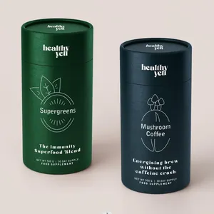 주문 eco 친절한 재생된 서류상 핵심 둥근 실린더 음식 급료 차 커피는 마분지 kraft 종이 관 포장을 위로 밀었습니다