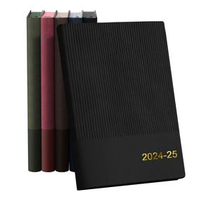 Custom Printing Weekly Monthly 2024-2025 <b>A5</b> 100 Sheets School <b>Planner</b> with Hardcover Leather - Product Image 1
