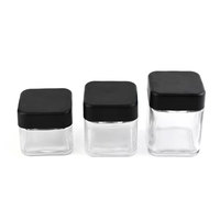 Bocaux en verre hermétiques résistants aux enfants AGG Custom Black 3,5 g pour le stockage de fleurs séchées avec couvercle, emballage pour herbes et tabac