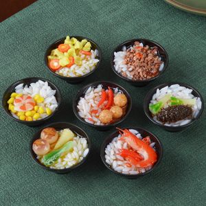 ชุดจำลองข้าวสไตล์เสฉวนขนาด 5 ซม. พร้อมท็อปปิ้ง ชุด DIY ตู้โชว์ข้าวสไตล์ญี่ปุ่น - Product Image 1