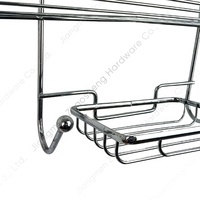 Pas de perçage multicouche métal égouttoir serviette organisateur douche Caddy panier étagère murale pour salle de bain avec crochets porte-savon