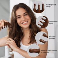 Peigne de massage des méridiens de la tête, outil de massage Gua Sha en bois pour la thérapie par acupuncture des cheveux