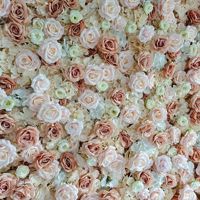 Mur de fleurs de roses artificielles faites à la main de couleur kaki pour les propositions de mariage Fête des mères Occasions festives de Noël