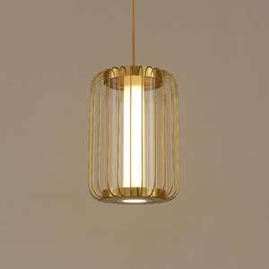 Lámpara Colgante de Cristal con Forma de Jaula de Pájaro, Diseño Minimalista Chino, Estilo Zen para Comedor, Altura Ajustable, LED Regulable - Product Image 3