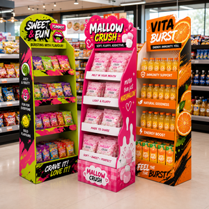 Custom Cardboard Display Stand Floor Shelf Retail Paper Snack Food Beverages <strong>Drinks</strong> Candy Cardboard Display <strong>Racks</strong> - Product Image 2