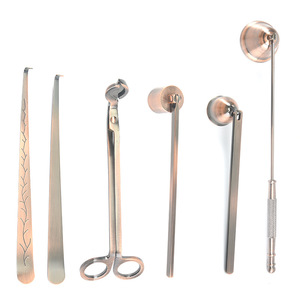 MEGEL Bougies de soja écologiques en bronze rouge, outil de bougie d'aromathérapie, ensemble de 2345 cisailles avec <span class=keywords><strong>extincteur</strong></span> et plateau de rangement moderne - Product Image 5