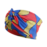 Bando Salib Atas Simpul Elastis Wanita, Ikat Rambut Perempuan Motif Afrika Lembut, Aksesori Rambut Ikat Kepala Terpilin
