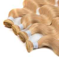 Ekstensi Rambut Sintetis Alami Lembut Warna-warni Model Body Wave, Ombre Tebal, Kuncir Kuda, Rambut Ikal Longgar untuk Wanita