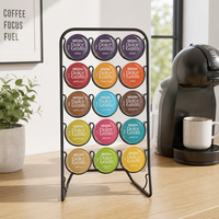 Support à capsules de café Cactus, 52 compartiments, double face, rotatif, en métal, organiseur de capsules de café, support de rangement pour capsules Nespresso, comptoir