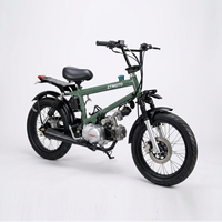 Sepeda Motor Mini Retro 49cc 4-Tak Berbahan Bakar Gas, Sepeda Bermotor, Moped Suspensi Penuh, Sepeda Jalanan Bertenaga Gas, Sepeda Pit Off-Road