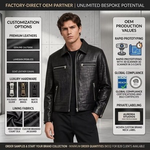 Chaqueta Trucker Personalizada de Cuero Vacuno con Grabado de Cocodrilo para Hombre, Negra, con Cierre Frontal, Bolsillo <span class=keywords><strong>en</strong></span> el Pecho, Cuello de Solapa, Chaqueta de Cuero Genuino, Fabricante OEM ODM - Product Image 4