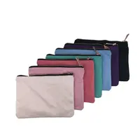 1pc blank cotton canvas makeup bag with gold zip gold lining  black/white/cream/grey/navy/mint/hot pink/light pink toiletry bag in stock