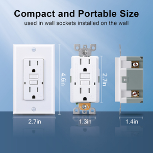 Toma de corriente de pared de EE. UU. Resistente a la intemperie Duplex Autoprueba Gfci Receptáculo Gfi Outlet 20 Amp - Product Image 3