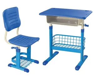 Fabrik Direkt verkauf Klassen zimmer möbel verstellbar Einzelperson Kunststoff Student Schreibtisch und Stuhl