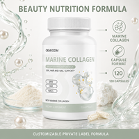 Capsules de collagène marin en marque privée OEM, complément nutritionnel pour la beauté de la peau, des cheveux et des ongles, capsules de collagène marin