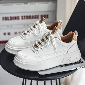 Chaussures de skate en cuir pour hommes, de luxe, de marque OEM, à semelle épaisse, augmentant la taille, imperméables, antidérapantes, pour toutes les saisons, baskets décontractées - Product Image 3