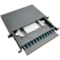 1U ODF 12 Port Fiber Optik Tipe Drawer Panel Patch LC UPC Duplex Kotak Terminal FTTH 5G Rakit Rak Berkinerja Tinggi