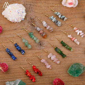 <span class=keywords><strong>Orecchini</strong></span> da Donna in Cristallo di Quarzo Naturale con Chips Placcati Oro, Gioielli Raffinati con Perline di Gemme in Stile Lampadario - Product Image 4