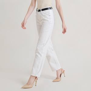 OEM ODM Jeans pour <span class=keywords><strong>femme</strong></span> en mélange de coton, coupe large, taille haute, ample, avec braguette zippée, en denim plat respirant, style <span class=keywords><strong>tendance</strong></span> 'Banana', Printemps-Été - Product Image 2