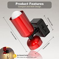 Veilleuses LED LOHAS à brancher, design moderne en forme de trompette rouge, lumière blanc chaud, intensité réglable, pour enfants et adultes, idéales pour salle de bain et chambre à coucher