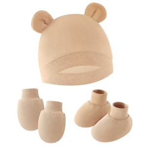 Children Wool Printed <b>Hat</b> with Bear Ears Adjustable Winter Warm Cap for Infants <b>and</b> Toddlers Daily Use - Product Image 4