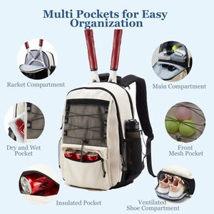 Sac de sport durable pour hommes, idéal pour le tennis, le pickleball, le badminton, sac à dos pour raquettes de tennis, sac à raquettes double pour le sport - Product Image 4