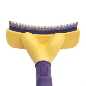 KingHon Durable Rubber Pet Grooming Brush <b>Dog</b> Cat Push <b>Button</b> Comb TPR Handle Hair Deshedding Tool for <b>Dogs</b> and Cats - Product Image 2