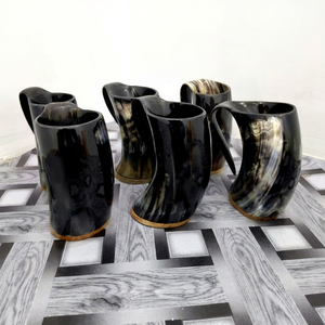 Chope en corne de buffle polie naturelle, style Viking, faite à la main, pour bière et hydromel, cadeau de festival, objet décoratif - Product Image 1