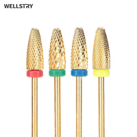 Kit de polissage et de ponçage pour pédicure luxueux WELLSTRY, tête conique en carbure de tungstène, embout de perceuse à ongles 3/32'', boîte