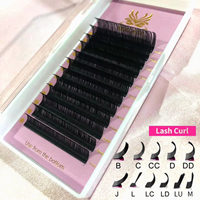 Vente en gros d'extensions de cils individuelles en cachemire, marque distributeur, volume de soie, plateaux d'extension de cils mats en vrac