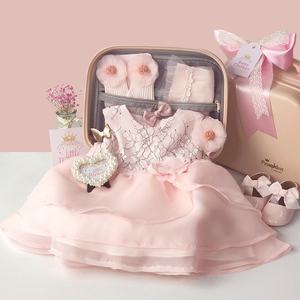 Vestido <span class=keywords><strong>de</strong></span> princesa <span class=keywords><strong>de</strong></span> encaje para bebé, conjunto <span class=keywords><strong>de</strong></span> falda sólida informal, ropa rosa, conjunto <span class=keywords><strong>de</strong></span> regalo para bebé recién nacido - Product Image 2