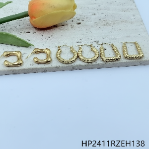 Orecchini pendenti alla moda placcati in oro 3 paia Per carta alla moda design Value Pack Per Look quotidiano o festa - Product Image 1