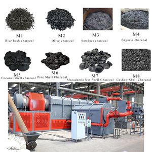 Four de carbonisation de biomasse continu pour sciure de bois, copeaux de bois, coques de riz, déchets agricoles, machine à biochar et moteur de production de charbon de bois en cubes - Product Image 1