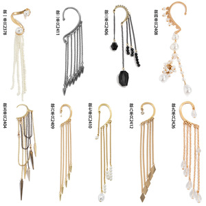 Pas cher <span class=keywords><strong>prix</strong></span> exagéré Punk perle <span class=keywords><strong>gland</strong></span> non percé Clips sur boucles d'oreilles crochet boucle d'oreille pour les femmes Oreja colgante - Product Image 6