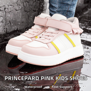 Baskets orthopédiques roses Princepard pour filles, avec soutien de la voûte plantaire, imperméables et antidérapantes, semelles intérieures amovibles pour pieds plats - Product Image 2